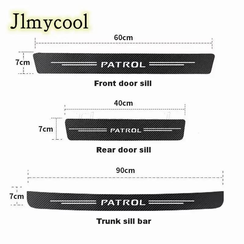 For Patrol Y62 2013- Carbon Fiber Car Door Threshold Sill Protector Trunk Rear Stickers Car Accessories