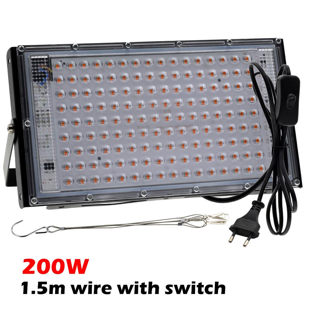 AC 220V Full Spectrum LED Grow Light Phyto Lamps 50W 100W 200W 300W With EU Plug For Greenhouse Hydroponic Plant Growth Lighting
