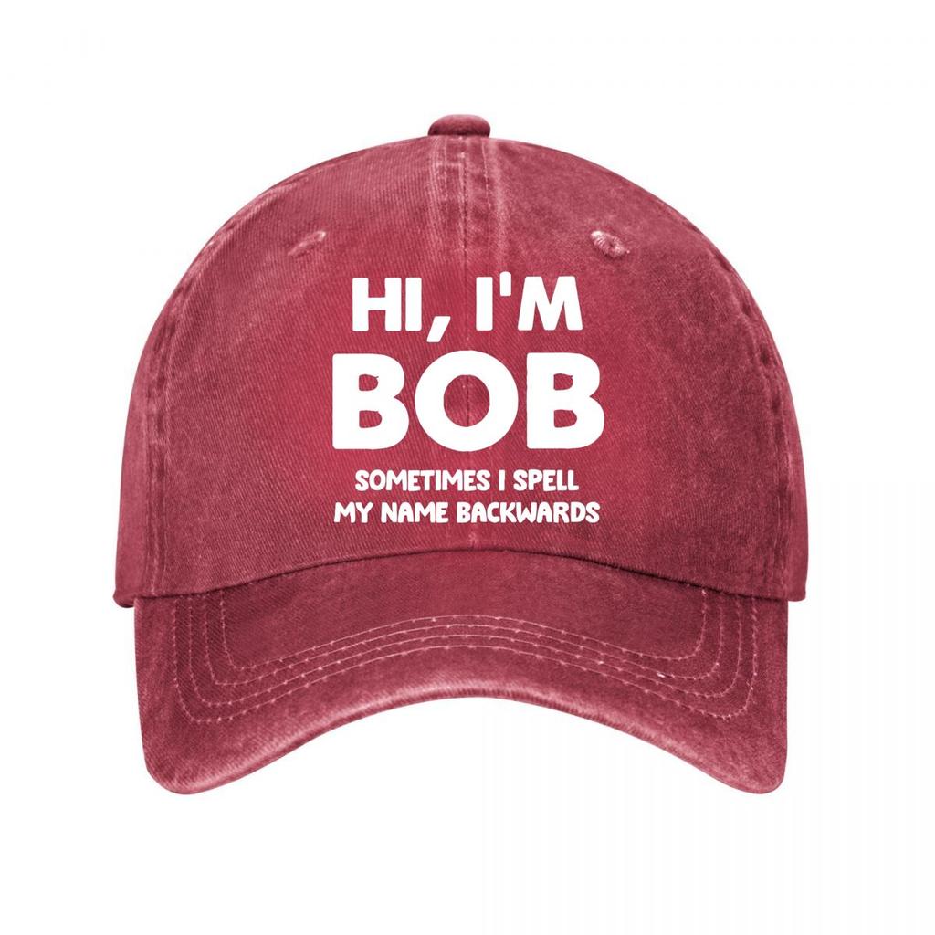 Humorous Bob Print Vintage Baseball Cap New Vintage Washed Cotton Baseball Cap Parent Kids Sun Hats