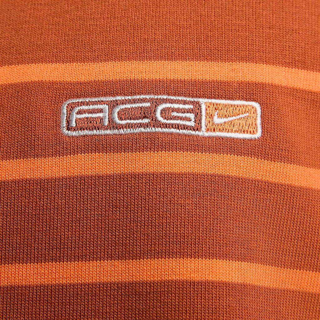 Nike Striped Round Neck Casual Short Sleeve T-Shirt Men Tops Orange FB8130-246