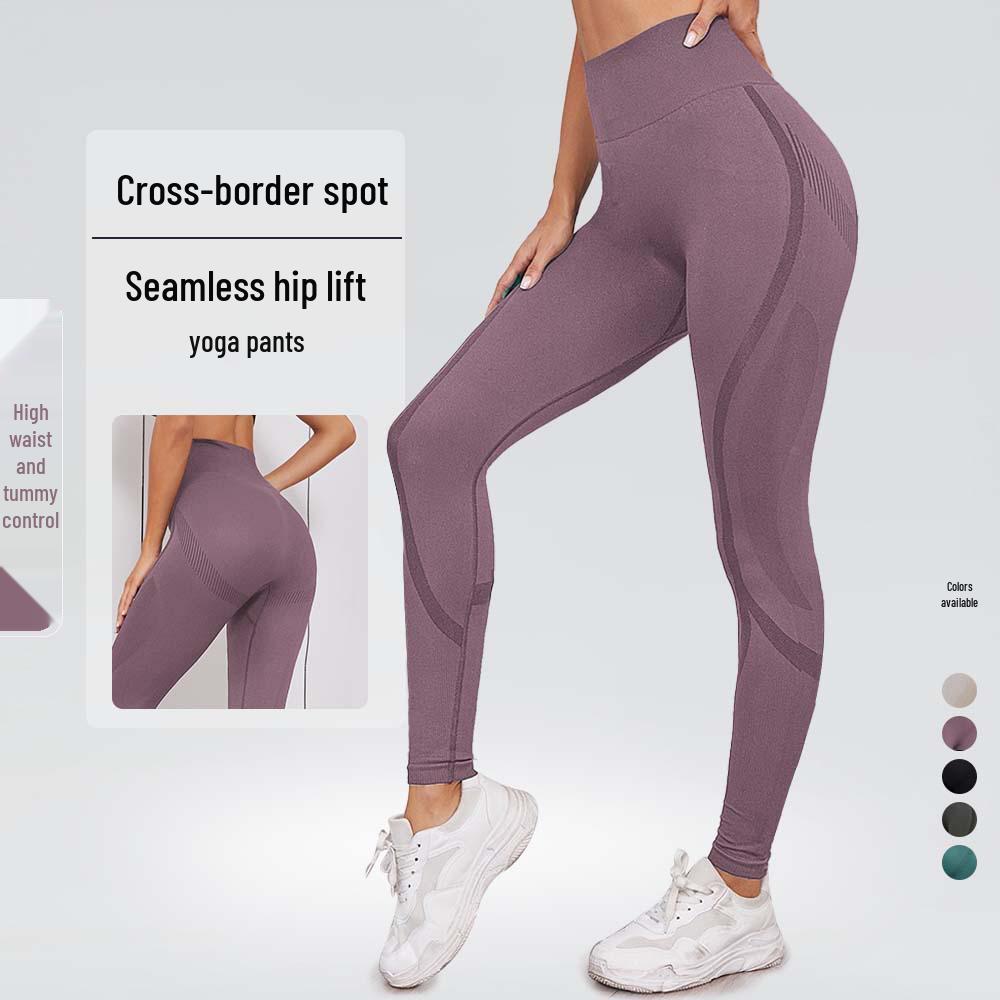 

Бесшовные леггинсы для йоги Ovesport с персиковыми ягодицами: Утягивающая, дышащая одежда для фитнеса Small розовый