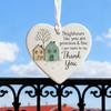 1pc Heart-Shaped Wooden Plaque-Christmas Neighbor Decorative Sign Thank You Gifts,For Hanging On Home Doors,Wall,Christmas Tree