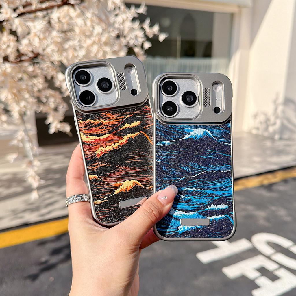 Applicable to iPhone17proMax Kevlar magnetic mobile phone case Apple 16 half pack heat dissipation ultra-thin 15 protective case