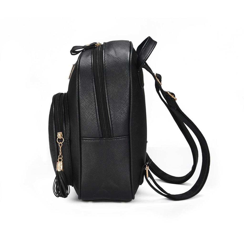 Elegant Women Pu Leather Braided Backpack With Adjustable Straps For Daily Use