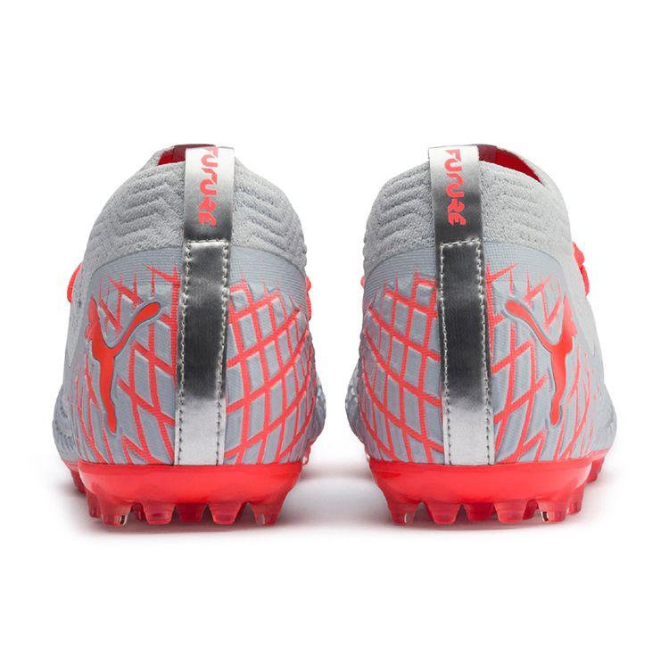Puma Future 4.2 Netfit Round Toe Lace-Up Multi-Ground Low-Top MG Soccer Shoes Men Soccer Shoes Gray Red 105681-01