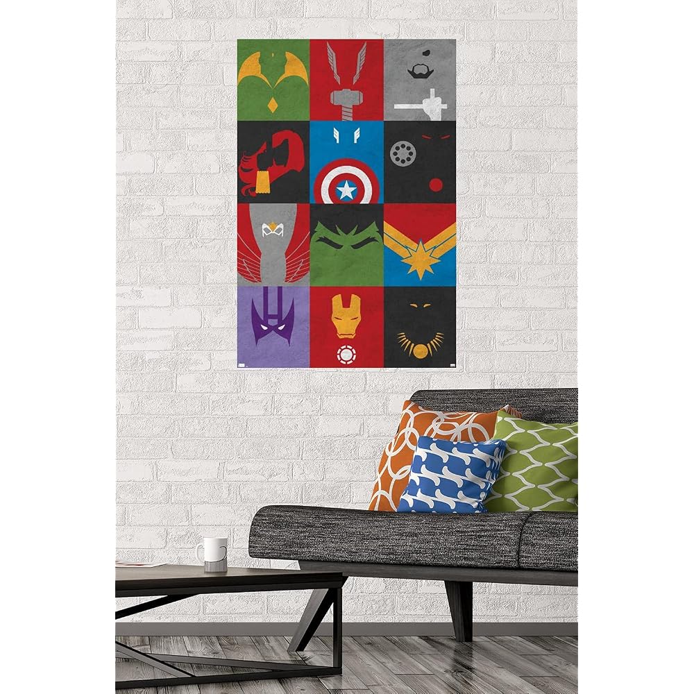 Marvel (Marvel) Avengers (Avengers) Minimalist Grid Poster