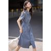 Women's Elegant Linen Blend Midi Dress