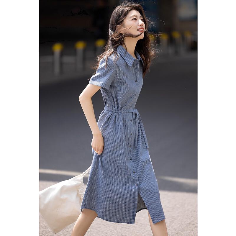 Women's Elegant Linen Blend Midi Dress
