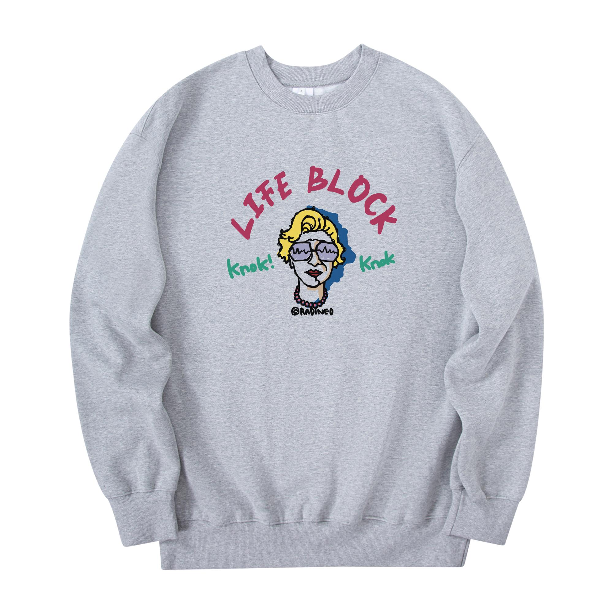 Radineo Life Block Color Sweatshirt Gray Gray (Gray)/Xl