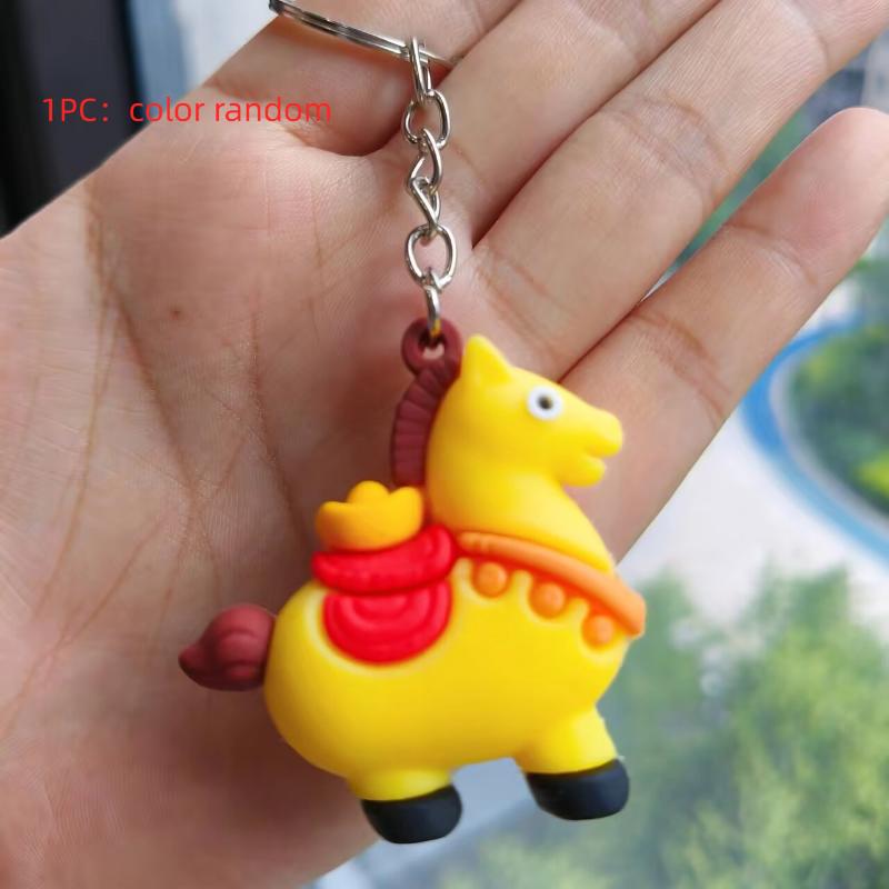 

1/4шт Мультяшний Милий Брелок-Шарм Коня Підвіска для Ключів Авто Вишукана Лялька Подарунок на Рік Коня 2026