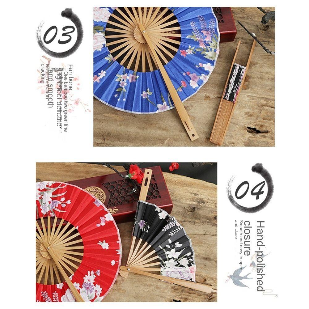 Drehbarer Tanzfächer Bambus Handgefertigt Handfächer Künstlerischer Runder Faltfächer Hanfu Zubehör