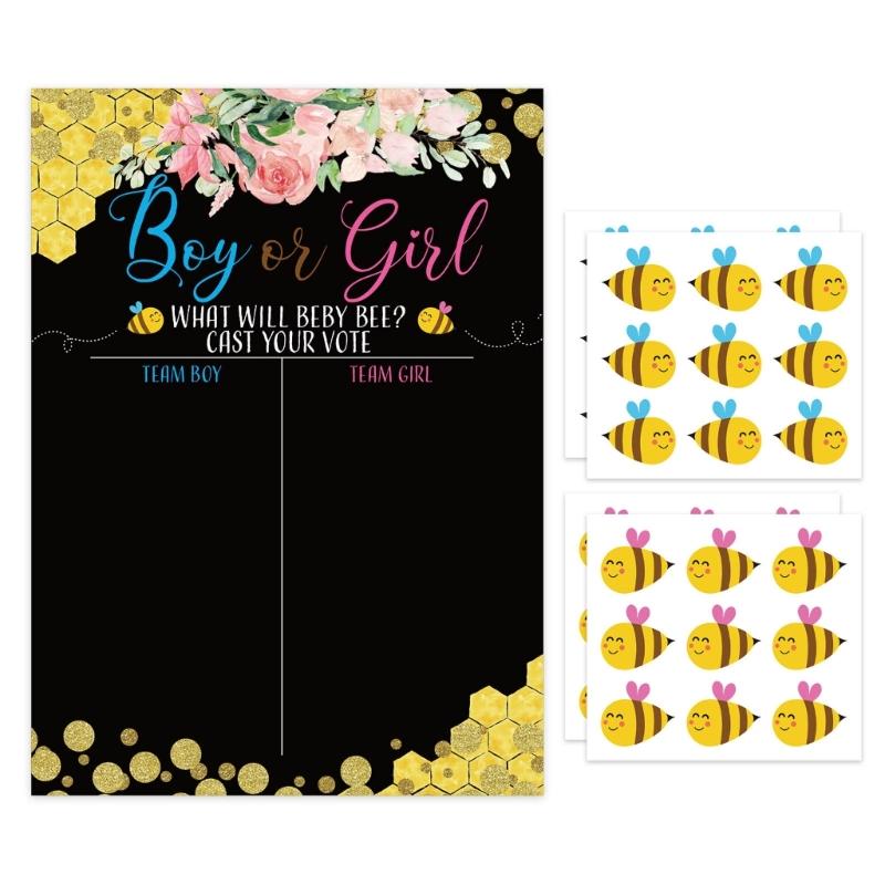 Boy or Girl Gender Reveal Game Voting Poster Stickers Gender Baby Gender Prediction Decoration Baby Shower Supplies