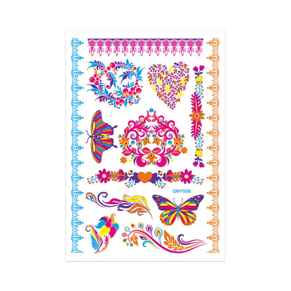 Creative Fluorescent Waterproof Full Arm and Face Tattoo Sticker