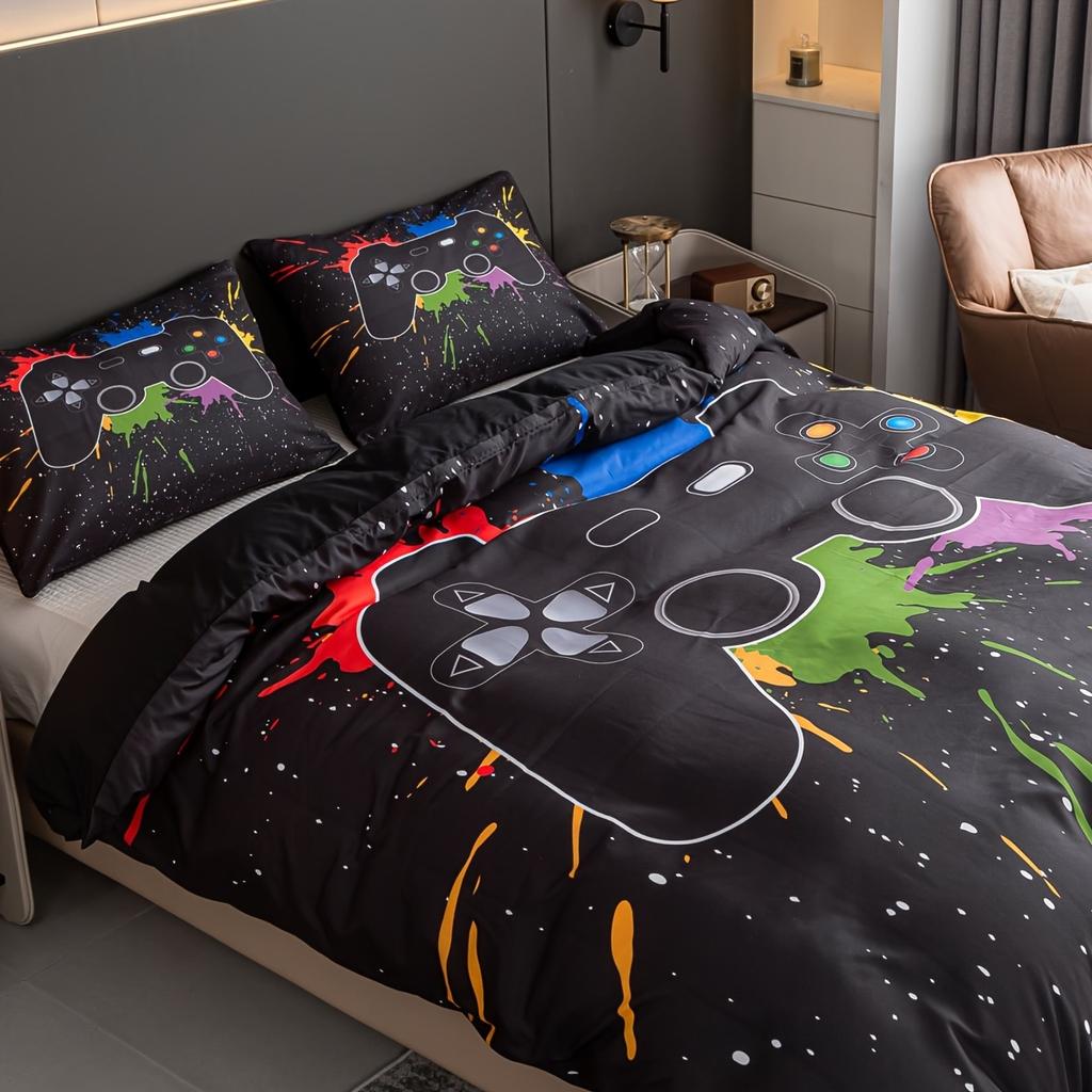 Spielkonsolen-Print Bettwäsche-Set Weich Bequem Weich mit Weichem Stoff Bettbezug Für Schlafzimmer Weich Schön Warm Langlebig