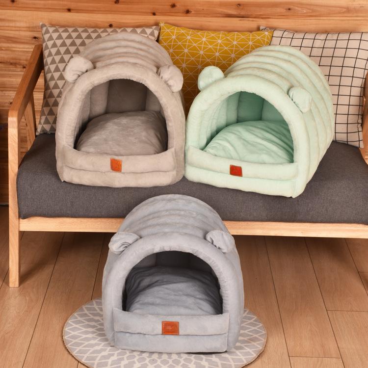 Cat House for All Seasons Winter Cat House Enclosed Cat and Kitten Bed Winter Kennel Winter Warmth Supplies