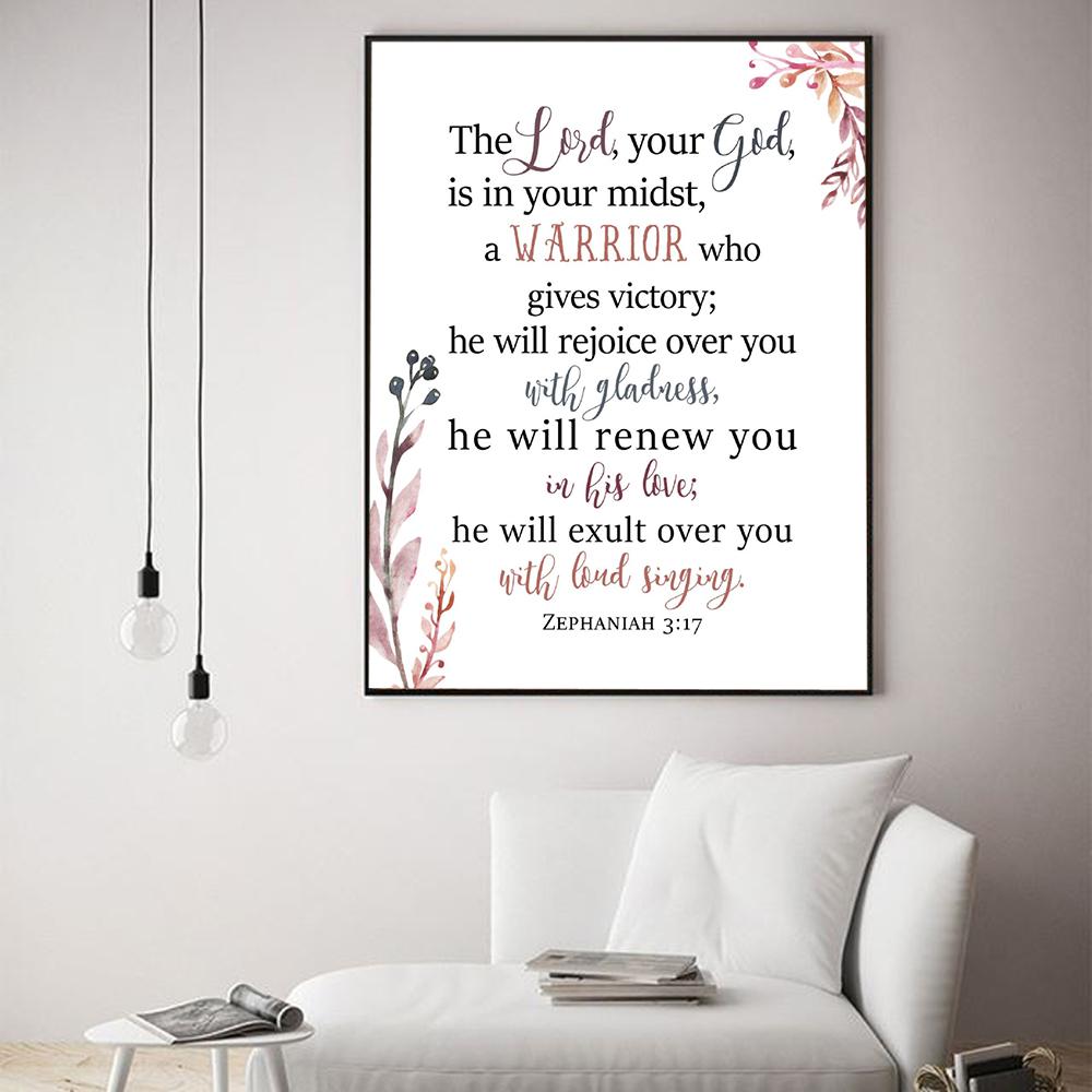 Sofoniáš 3:17 Biblických Nástěnných Umění Kdo přebývá pod ochranou Nejvyššího Biblický Verš Plátno Obraz Plakát Pro Vaši Křesťanskou Domácí Dekoraci