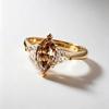 Light luxury style hot sale inlaid horse eye shape synthetic zircon women's ring gold women's ring manufacturer