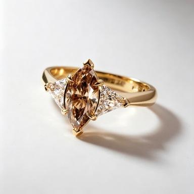 Light luxury style hot sale inlaid horse eye shape synthetic zircon women's ring gold women's ring manufacturer