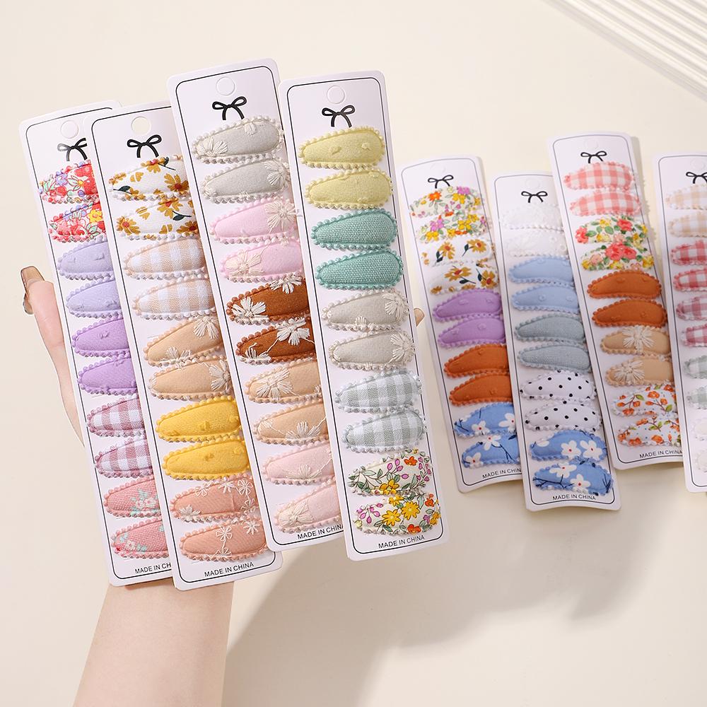 20pcs/lot mini hair BB clips for girl lovely printing cotton hairpins handmade hair bangs hairgripes children cute headwear