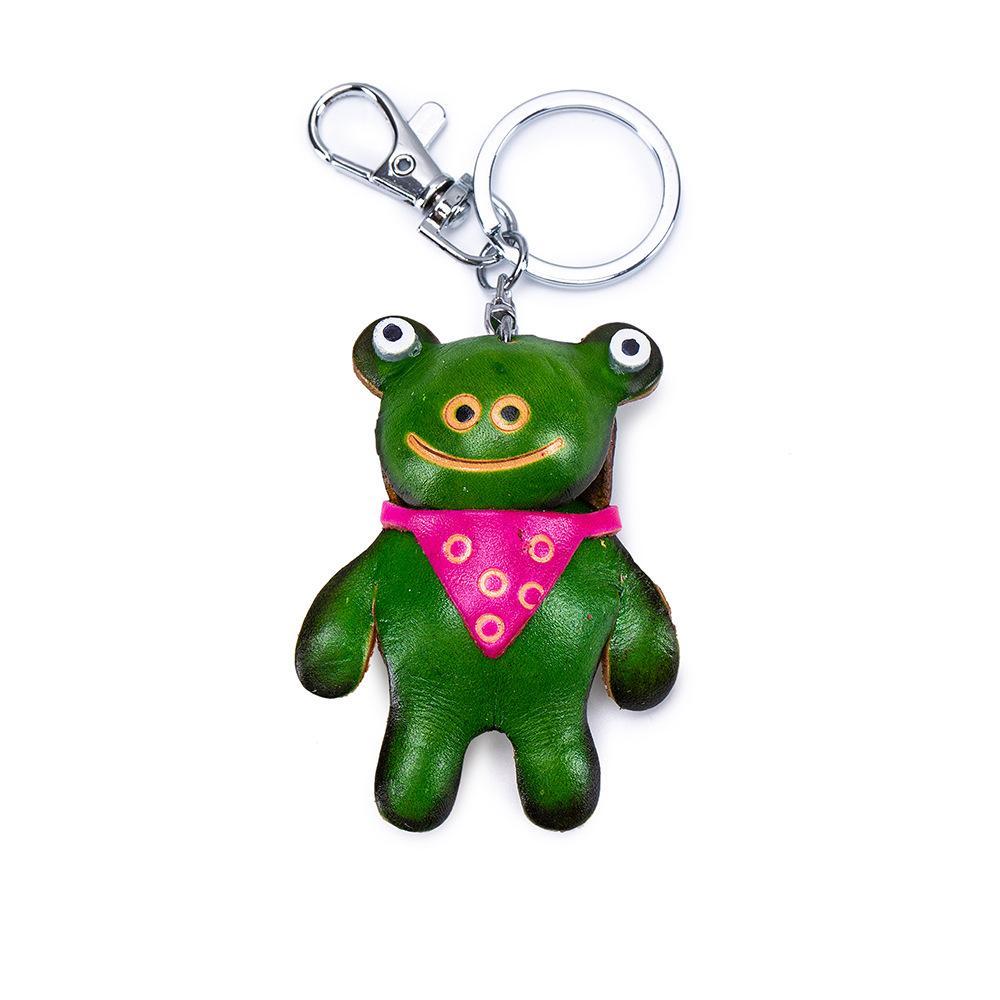 New First-layer Cowhide Mini Animal Keychain Handmade Creative Bag Pendant Car Keychain Universal