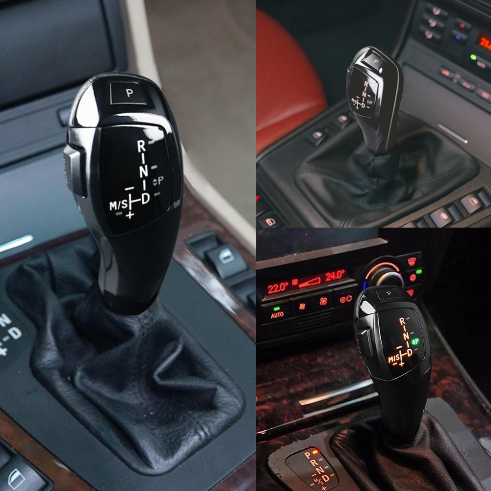 Electric LHD Automatic LED Gear Shift Knob Retrofit Kit Fits for BMW E46 E60 E61 Refit for F30 StyleGlossy Black