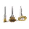 10pcs Copper Wire Wheel Brushes 3mm Mandrel For Precisions Cleaning And Rusts Removal For Metalwork And DIY Projects