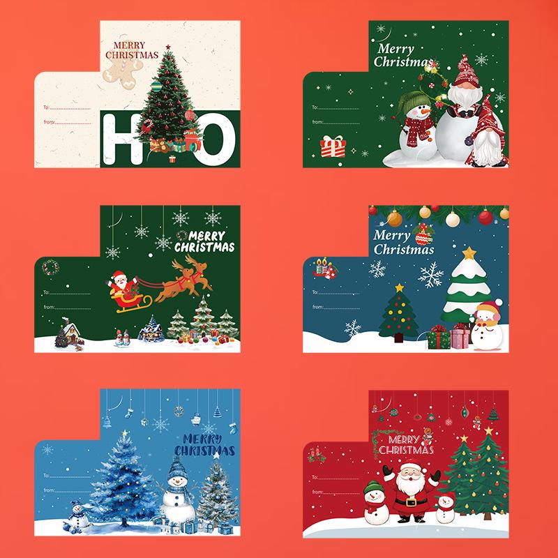 Elegant Folded Christmas Card with Envelope - High-end English Style, Perfect for Holiday Greetings and Thank You Messages