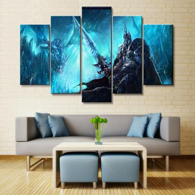 5 Pieces Canvas Wall Arts Painting The Battle Of War Game Poster Print For Living Room Wall Pictures Bedroom Modern Home Decor