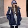 New navy blue tooling Parker down cotton clothes for women, thickened short jacket for women