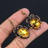 Citrine Earrings, 999 Copper Wire Wrapped Gemstone Jewelry, Handmade Earrings, For Thanksgiving