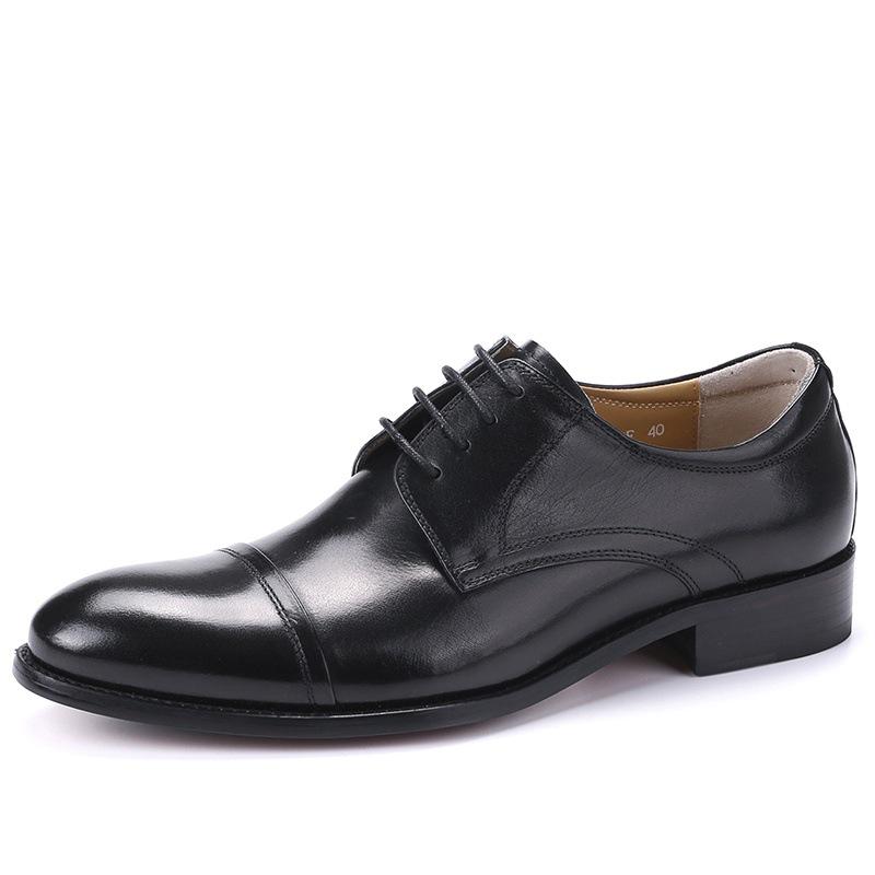

Мужские повседневные деловые кожаные туфли на шнуровке - Тренд британской моды, Черные свадебные туфли 45 чёрный