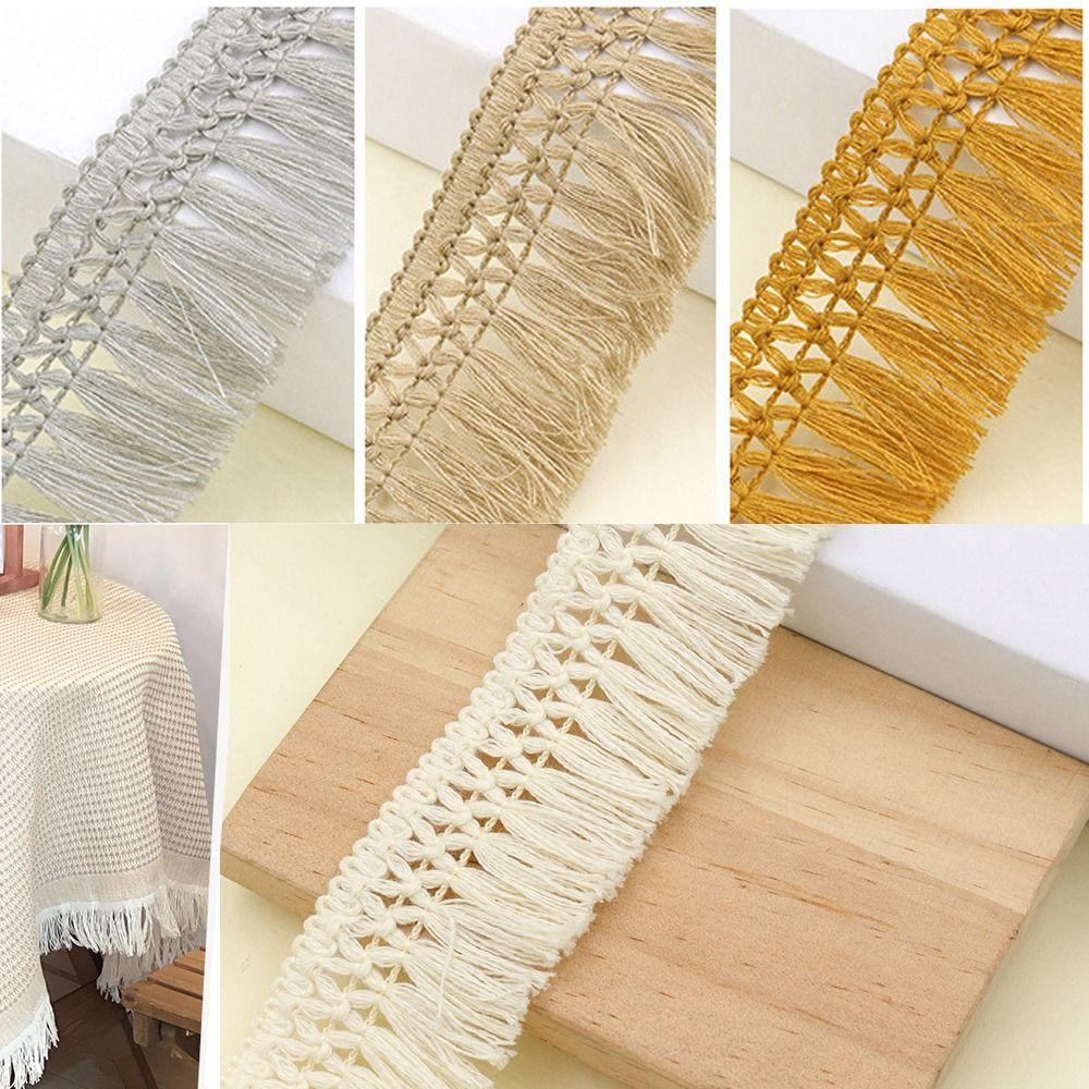 25m Length 4cm Width Cotton Lace Fabric Trim DIY Craft Cross Hollow Out Tassel Trim Clothing Decor Fringe Trim for dress