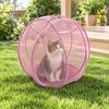 Faltbares Katzenzelt für Camping Pop-Up Rollgehege, Outdoor Katzengehege Spielgehege, Atmungsaktives Netz Haustier Belüftet Kaninchen Bewegungsballkäfig mit Reißverschluss,