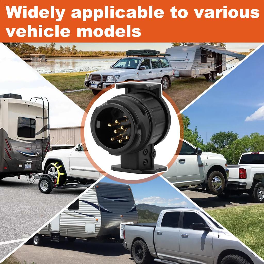 13 To 7 Pin Plug Adapter Trailer Connector 12V Towbar Towing Waterproof Plugs Socket Adapter Protect Connections