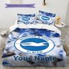 Brighton Hove Albion Custom Name Pattern Bedding Quilt Set Quilt Cover Pillowcase Home Birthday Gift(1 * Duvet Cover + 2 * Pillowcase, Without Core)