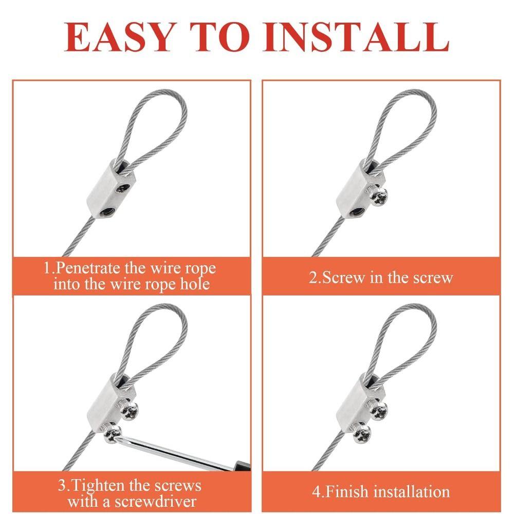 Copper Steel Wire Rope Clip Metal Hanging Clip New Stainless Steel Cable Clamp