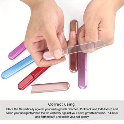 1SET Premium Nail File Strap Box, Best Beauty Nail Polisher, Suitable for Natural and Acrylic Nail Etching Portable Glass Rub Premium Nail Care Tools