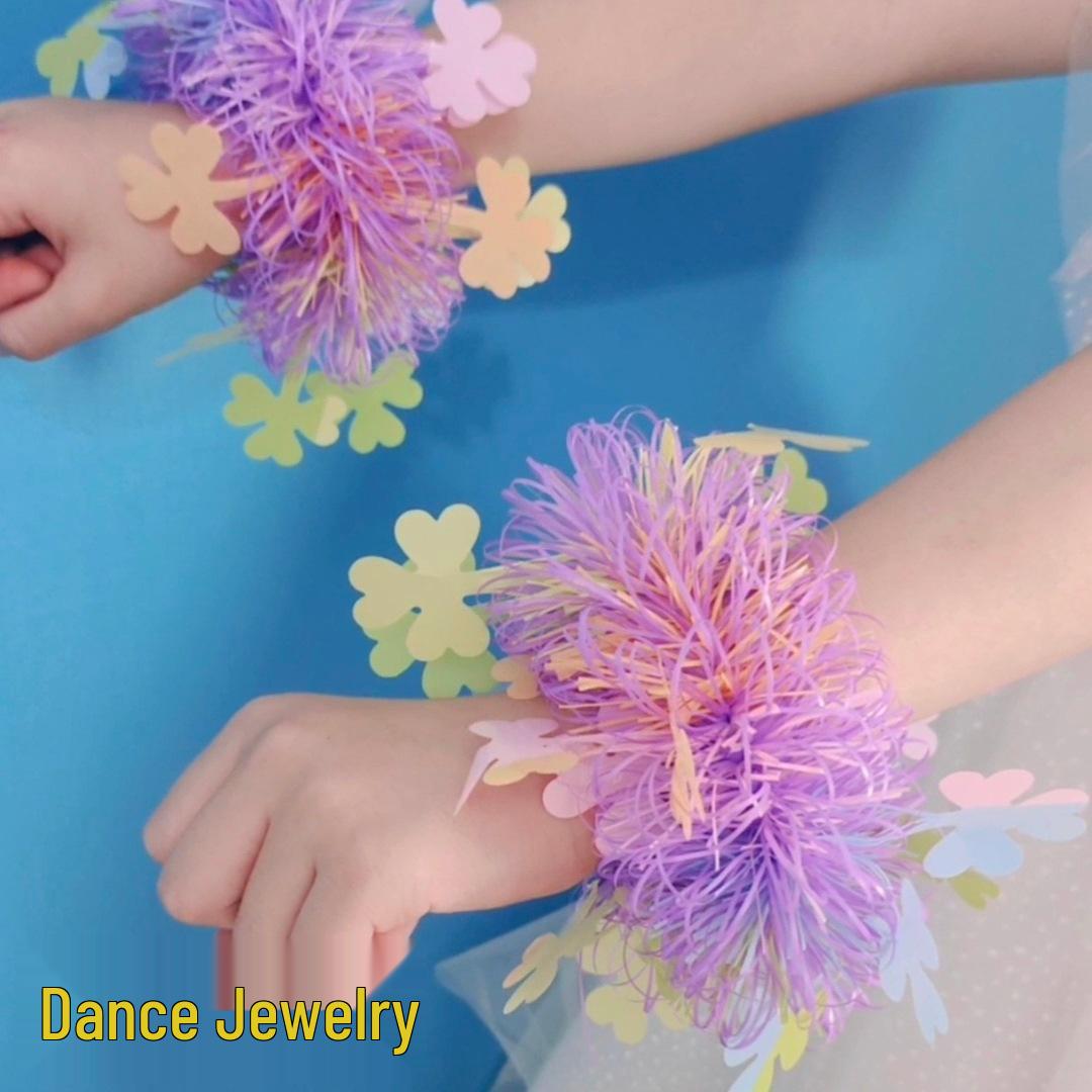 

Children s Elastic Wrist Flower Bracelet with Bells for Dance and Sports.