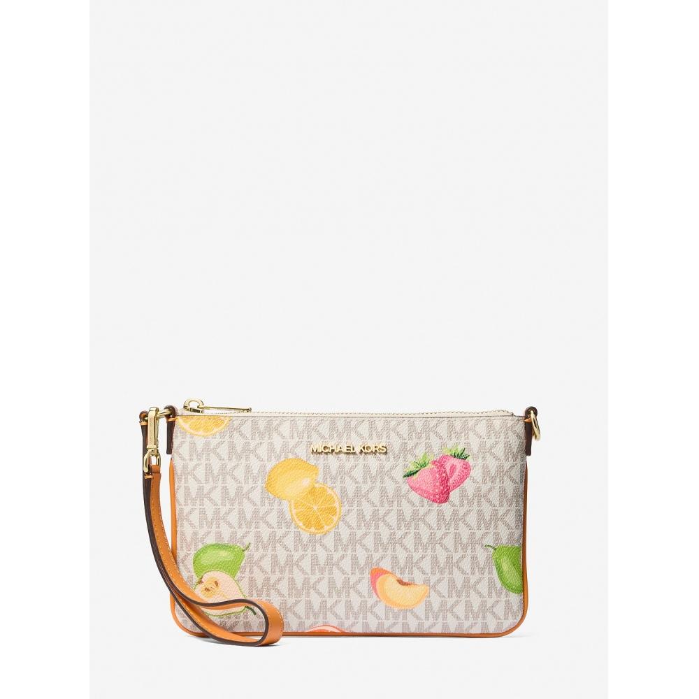 Michael Kors Jet Set Travel Convertible Pouch Wristlet Small Mk Signature 35s6gtvw5u3771 Rad Ornge Ml F 14100₽