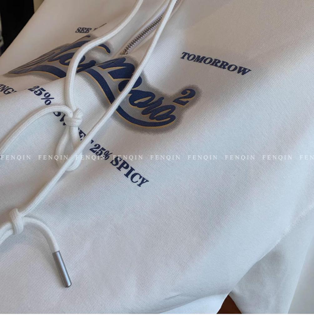 Plus Size European High Waist Stand Collar Sweatshirt for Women - 2025 Spring/Autumn, New Loose Slimming Short Top