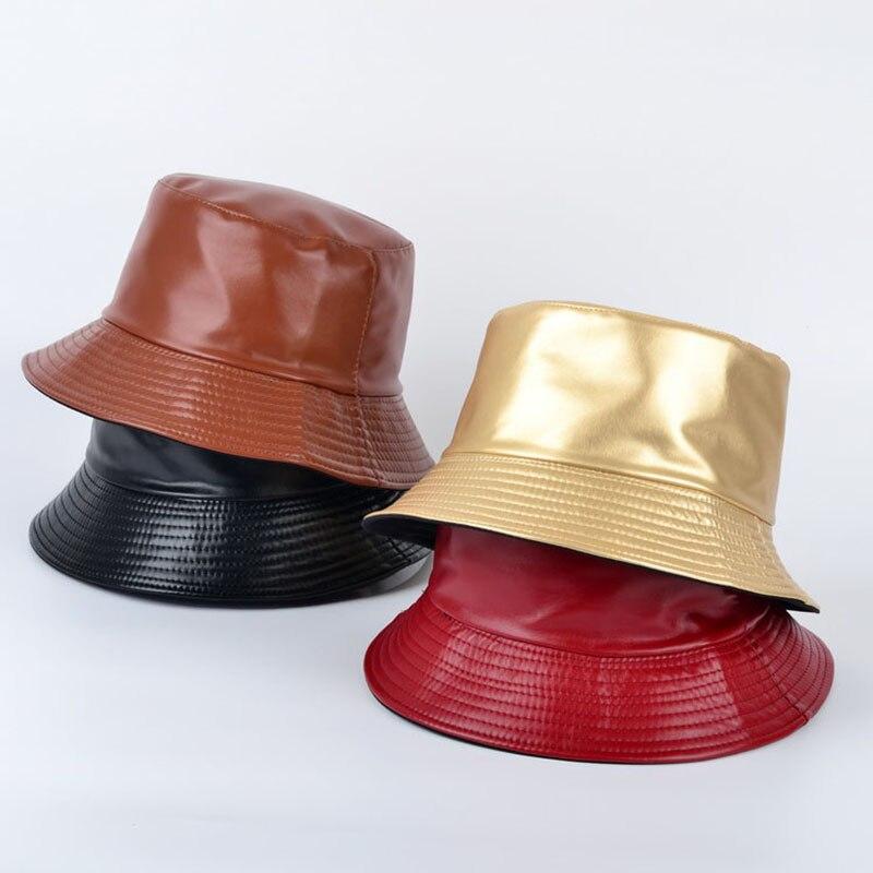 Buy Bucket Hats Faux Leather Bucket Hat 