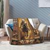 Rustic Indians Blanket Native n Throw Blanket Retro Chief Flannel Stuff Merch Cozy Decor Fleece Plush Fuzzy Warm Soft Lightweight Bedding Indians