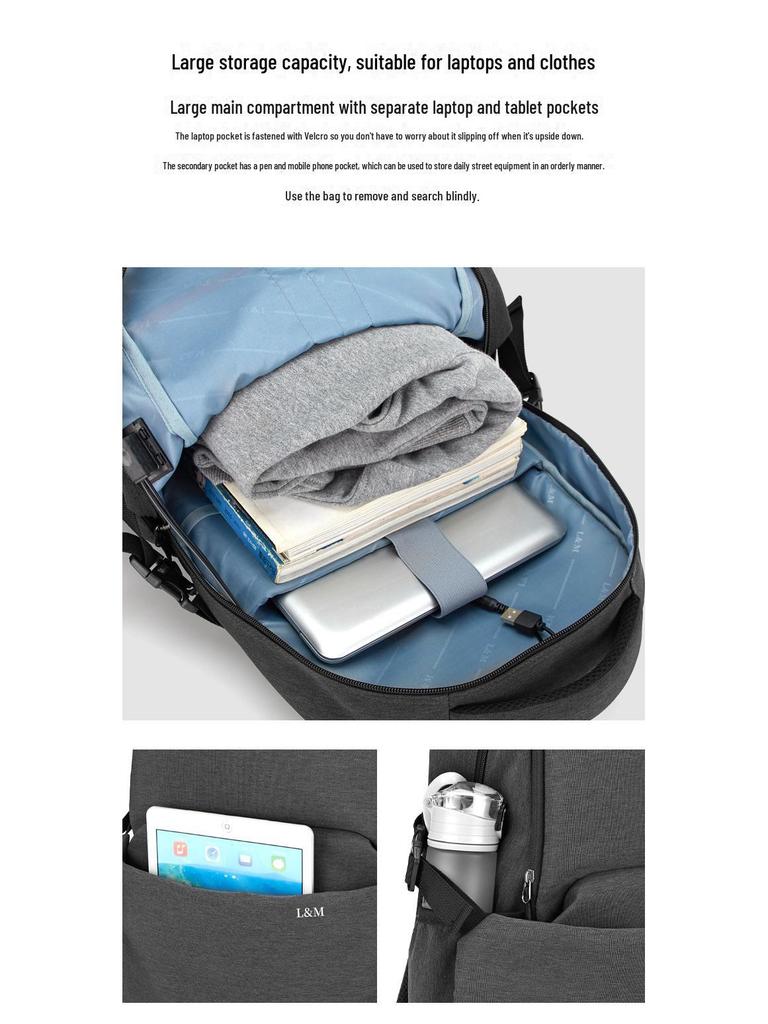 Men's High-Capacity Laptop & Travel Backpack: Versatile Business Design