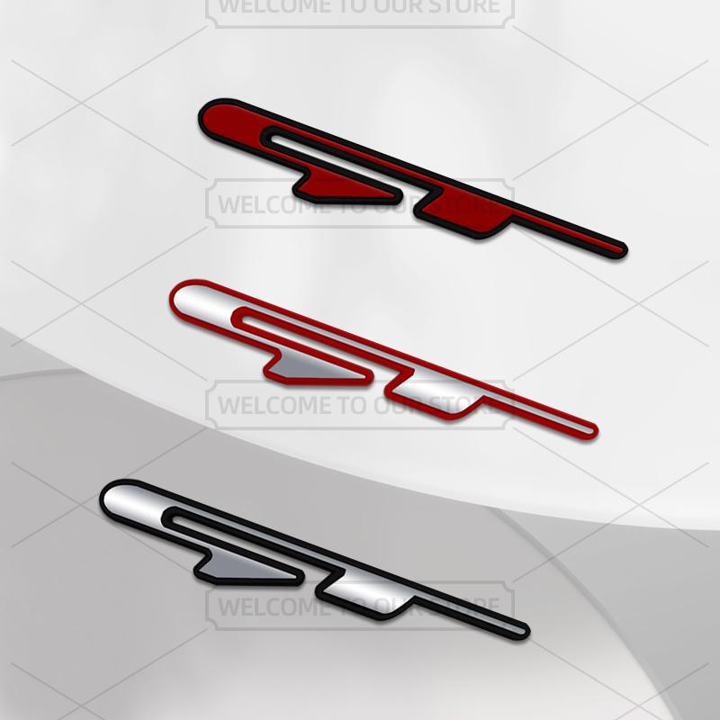 RYQW7 Car 3D Metal GT Body Emblem Grille Badge Decals Auto Tail Sticker For Kia Ceed Stinger Stonic Rio Niro Seltos Sorento K5 K7 K3
