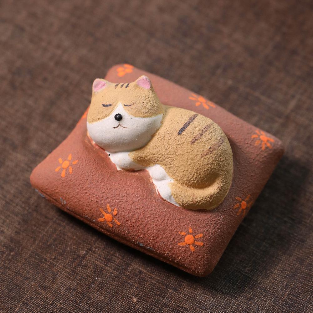 

Yixing Purple Clay Cat On The Pillow Tea Pet Boutique Tea Games Tea Figurine Play Toys Tea Statue Ornaments Accessories Craft