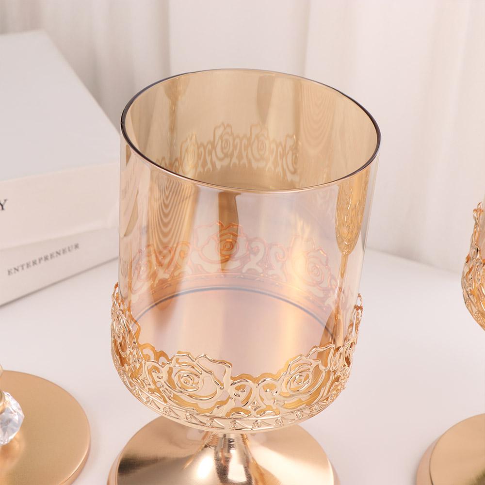 Decorative European Style Candy Jar Gold-Plated High Footed Candy Can  Living Room