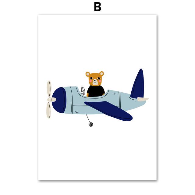 

Декор детской комнаты для мальчиков, мультяшные плакаты с изображением машин и самолетов на стене, украшение детской комнаты, картина на холсте для интерьера детской комнаты без рамки 21*30cm No Frame