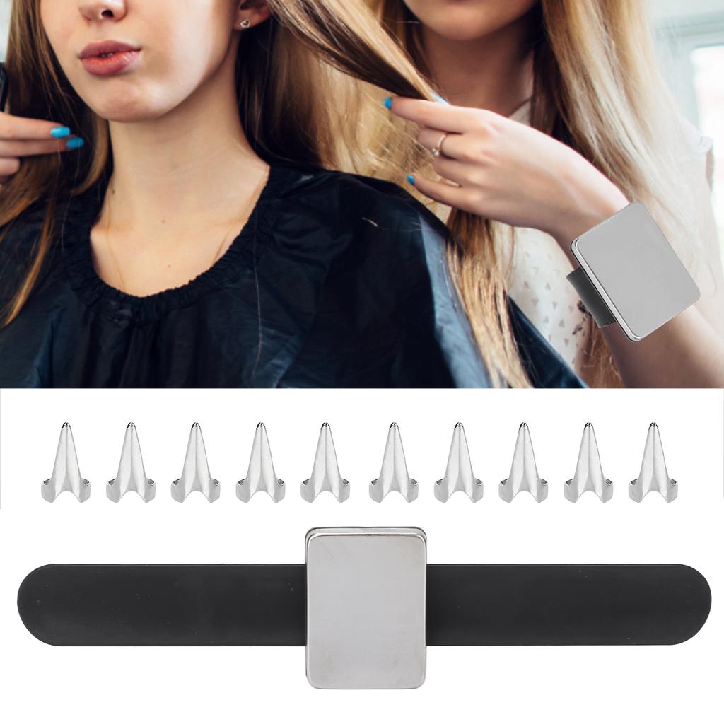 Hair Parting Ring Professional Home Salon Hair Selecting Tool Hair Pin Magnetic Wristband Stying Tool