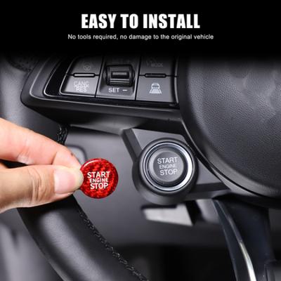 Red Carbon Fiber Engine Start/Stop Button Trim Ring For Alfa Romeo Tonale 22-24