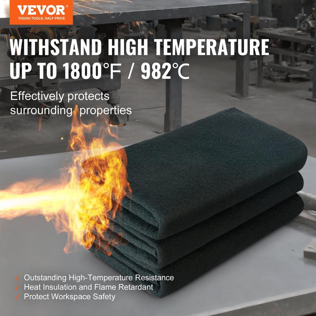 Carbon Felt Welding Blanket 4 Pack, 37" X 36" Flame Retardant Welding Blanket, Up To 1800°F Heat Resistant Blanket Set, Cuttable Carbon Fiber Fire